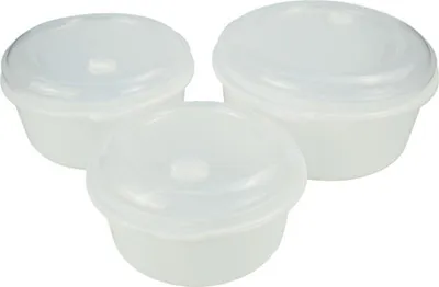 Produktbild von 3-tlg. Mikrowellendosen-Set Weiß – Gefrier- & Spülmaschinengeeignet, 650–1800 ml