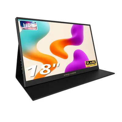 Zdjęcie produktu dla Monitor przenośny 18" 2.5K, 144Hz, Gamingowy, Pro-View, USB-C, 100% sRGB, IPS, HDR. Model PM1800-2.5K