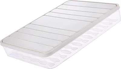 Zdjęcie produktu dla Plastikowy pojemnik na pierogi do lodówki, prostokątny, z pokrywką, pojemnik na pierogi do domu, biały, rozmiar L