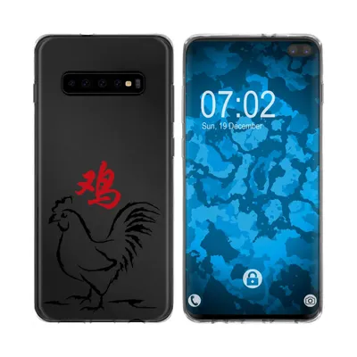Produktbild von PhoneNatic Case kompatibel mit Samsung Galaxy S10 Plus Silikon-Hülle Tierkreis Chinesisch M10