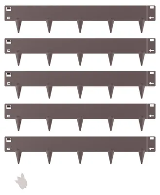 Produktbild von VEVOR Stahl Landschaftsbegrenzung, 6 Pakete 40 x 8 Zoll rostbeständige Metall-Landschaftsbegrenzung, biegsame Gartenbegrenzung, strapazierfähige Rasenbegrenzung, einfach zu installieren, Blumenbeet Gartenweg-Trenner Schwarz, 5 pcs-39x4 Zoll-b, Braun-a