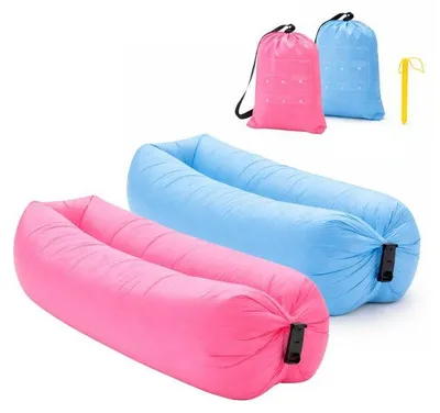 Produktbild von 2er Set Aufblasbares 180×65cm Luftsofa mit Tragetasche, Leicht abwischbares Luftbett, Camping Sofa - COMFYCOMBO