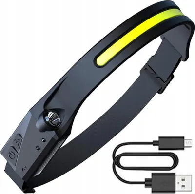 Image de . Latarka czołowa LED z czujnikiem ruchu IPX4 USB-C 1200 mAh - czarna