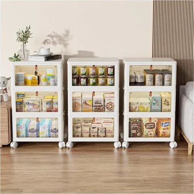 Produktbild von Unyqoos® Faltbare Aufbewahrungsboxen 3er-Set (30 L) - stapelbar mit Deckel, Kunststoff, 41 x 32 x 23 cm, zusammenklappbar 40 x 30 x 8 cm, ohne Rollen