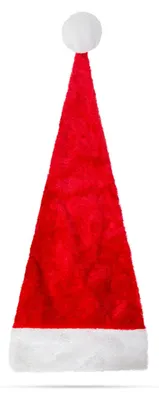Produktbild von Nikolausmütze – aus Plüsch – rot / weiß – 75 x 32 cm