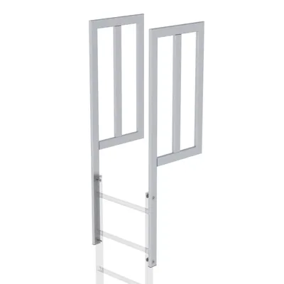 Produktbild von Günzburger Steigtechnik Ausstiegsholm mit Geländeransatz Aluminium eloxiert 1.585 mm - 061050