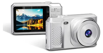Produktbild von 1080P-Digitalkamera, 56 MP, tragbare digitale Videokamera, 2,8-Zoll-IPS-Bildschirm, 8-facher Zoom, manuelle Fokussierung, eingebauter Akku, Blitz, Geburtstags- und Weihnachtsgeschenk fuer Teenager, Studenten, Freunde