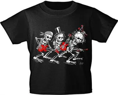 Produktbild von Kinder T-Shirt mit Print - Bones Trio - 12282 Gr. 92-146 - ROCK YOU© MUSIC SHIRTS Größe - 98/104