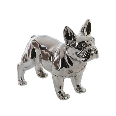 Image de Casablanca by Gilde Figurine Bulli, Figurine de décoration, Chien, Sculpture, Décoration, Céramique, Argent, 29 x 35 cm, 15725