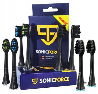 Produktbild von SonicForce Ersatzköpfe für SEYSSO Carbon Basic Professional Schwarz 8 Stück