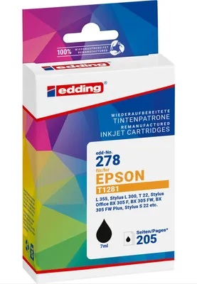 Obrázek produktu pro Edding EDD-278, Černá, 7 ml, 1 kusů, 205 str., Balení po jednom