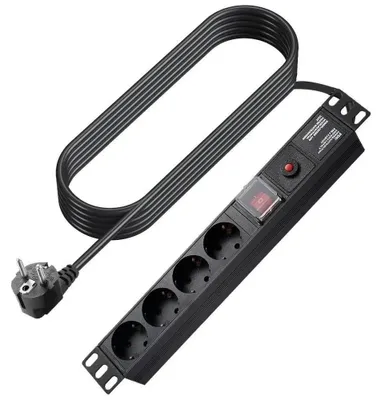 Zdjęcie produktu dla Vision TC-PSTRP4EU, 1,8 m, Wewnętrzna, Typu F, Typu F, Zabezpieczenie przed przeciążeniem, Miedź