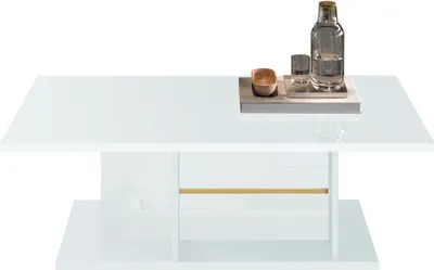 Produktbild von Couchtisch Pegaso in Weiß/Gold Hochglanz Holzgestell