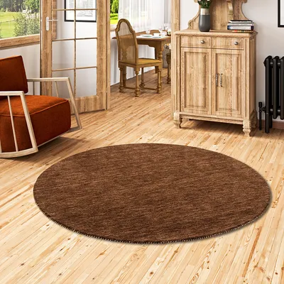 Produktbild von Natur Teppich Indo Gabbeh Ella Braun Rund, Größe:200 cm Rund