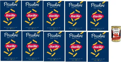 Produktbild von Barilla Piccolini Mini Fusilli – kleine Spiralnudeln für Kinder & schnelle Küche – Kochzeit 6 Min – aus 100% Hartweizengrieß – ideal für Saucen, Salate & Suppen – 10x 500g + Italian Gourmet polpa
