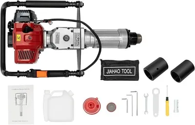 Produktbild von 52CC Benzin Pfahlramme 2 Takt Zaunpfahl-Ramme mit 3000BPM Auswirkung Häufigkeit und 6500RPM Rotationsgeschwindigkeit 1900W Handramme Benzin Geeignet für den Einsatz in Rammvorhaben