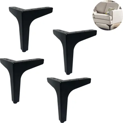 Produktbild von Möbelfüße, DIY Metall Möbelbeine, 4 austauschbare Möbelfüße, geeignet für Schrankfüße, Sofafüße, Couchtischfüße, TV-Schrankfüße und andere Möbel