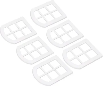 Produktbild von 6PCS Puppenhausfenster Miniatur-Fensterrahmenornament Möbel im Maßstab 1:12 Winzige Holzmodelle zur Dekoration