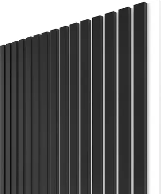 Obrázok produktu pre Akustický panel WALL CONCEPT, čierna farba, biely filc + MDF, rozmer 2750 x 604 x 21 mm, plocha 1,66 m2