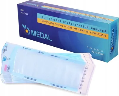 Produktbild von MEDAL Folien-Papier-Sterilisationsbeutel 90mm x 230mm - 200 Stück