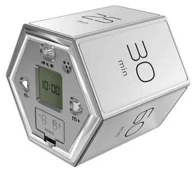 Zdjęcie produktu dla Sześciokątny minutnik, cyfrowy minutnik z czujnikiem grawitacyjnym i ekranem LED, alarm dźwiękowy, cicha praca, 1/5/10/25/30/60 minut i samoregulacja 1šC99 min. dla dzieci, narzędzie do zarządzania czasem w kuchni, do testów, ćwiczeń, gier, nauczania, uczenia się, gotowania