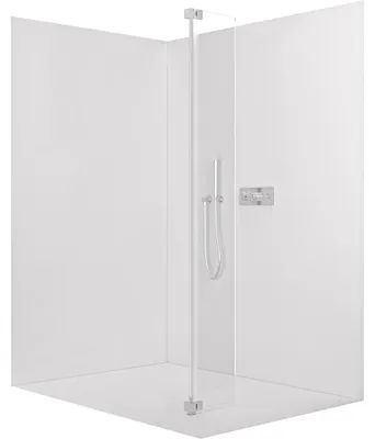 Productafbeelding van CERANO - Aanvullend draaipaneel voor douchewand Onyx - 8 mm - chroom, transparant glas - 30x200 cm