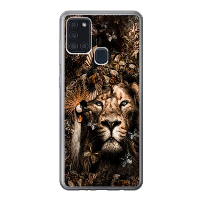Produktbild von MuchoWow® Handyhülle Schutzhülle Hülle für Samsung Galaxy A21s Tiere - Collage - Schmetterling Silikon Softcase Handy Hülle - Hartschale