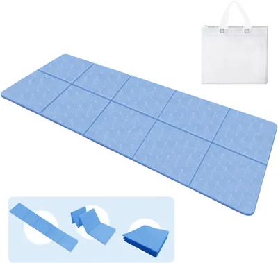 Image de Tapis de yoga pliable, antidérapant, de 183 x 61 x 0,4 cm, avec sac de transport inclus, idéal pour le Pilates