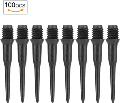 Produktbild von 100 pcs Kunststoffdart Flecken Nadel Weichspitzen Ersatzset Zubehör für elektronische Darts Schwarz
