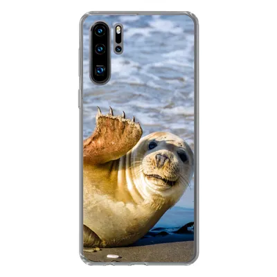 Produktbild von MuchoWow® Handyhülle Schutzhülle Hülle für Huawei P30 Pro Robbe - Lustig - Schaukel - Kinder - Jungen - Mädchen - Kind Silikon Softcase Handy Hülle - Schutzdeckel