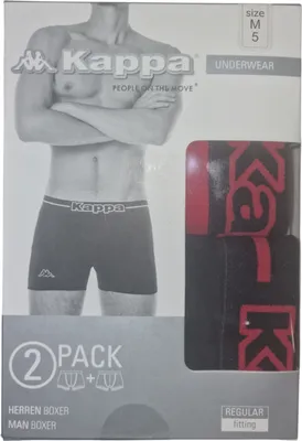Produktbild von Kappa Original Voronto 2 Herren Boxer Shorts 4er Sparpack Boxershorts, Kappa Unterhose Farbe:Schwarz/Rot, Kappa Unterhose Size:M