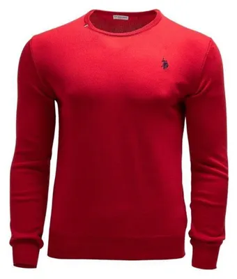 Produktbild von U.S. Polo - Pullover Top für Herren, Baumwolle NA565 (L) (Rot)