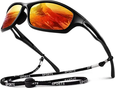 Image de LINVO Lunettes de soleil hommes Polarisées Miroir TR90 Lunettes de sport UV400 Cat 3 CE