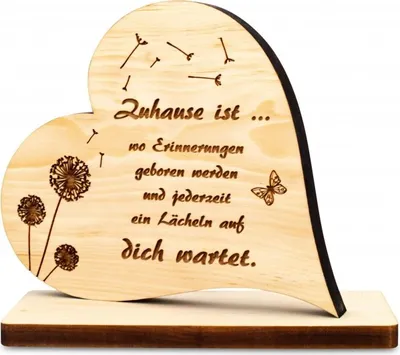Produktbild von Zirbenherz auf Sockel Zuhause ist