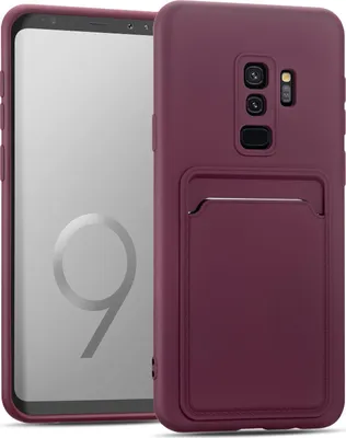 Immagine prodotto di Custodia per cellulare per Samsung Galaxy S9 Custodia in silicone con slot per schede Slim Wallet Case, Lampone