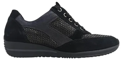 Imagen del producto de Waldläufer Himona: Zapatos deportivos para mujer, tipo cordones, color negro, para uso diario