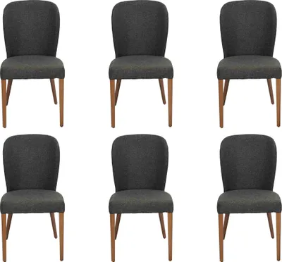 Zdjęcie produktu dla Lehnstuhl Polster Moderne Holz 6x Stühle Luxus Polster Design Stuhl