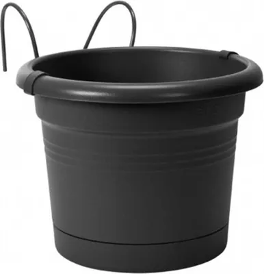 Produktbild von Elho Blumentopf + Halter Green Basics Ø 20 x 18,5 cm lebhaft schwarz