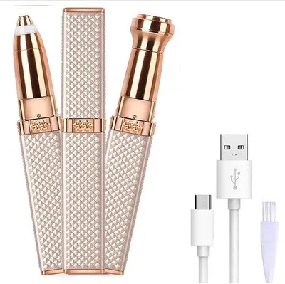 Produktbild von Elektrische 2-in-1 scheerapparaat für das Gesicht und die Augenbrauen, goldfarben, oplaadbaar