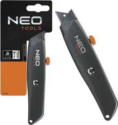 Zdjęcie produktu dla NEO TOOLS Nóż z ostrzem trapezowym, metalowy korpus