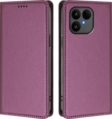 Immagine prodotto di Custodia in pelle per Fairphone 6, custodia magnetica in Finto cuoio con supporto Viola
