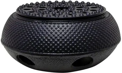 Produktbild von SPHProducts – Gusseiserner Teeofen – Teewärmer – Kompakt, 13,5 cm – Schwarz – Wärmer für Teekannen – Manuelle Heizung – Geeignet für den Heimgebrauch