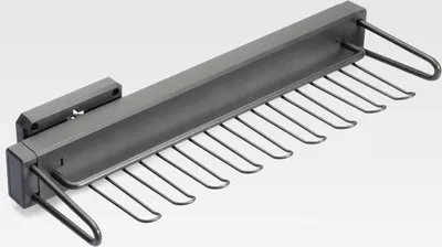 Produktbild von Krawattenhalter seitlich ausziehbar Quartz, Kunststoff und Aluminium, Titanium