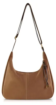 Image de Sac bandoulière en daim de taille moyenne pour femmes, sac à bandoulière réglable avec fermeture éclair