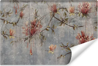 Produktbild von Muralo Selbstklebende Fototapete für Wohnzimmer BLUMEN Blätter Beton Abstraktion Vintage Br. 152.5cm x Hö. 104cm