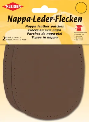 Zdjęcie produktu dla KLEIBER 85005 KLEIBER Owalna naszywka ze skóry Nappa, 100 x 125 mm, ciemnobrązowa