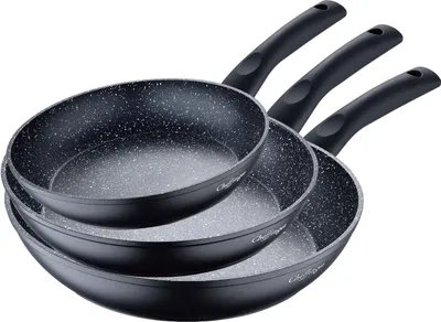 Zdjęcie produktu dla zestaw 3 patelni indukcyjnych Patelnia indukcyjna z powłoką zapobiegającą zarysowaniom Nieprzywierająca patelnia indukcyjna ø 20 cm, ø 24 cm, ø 28 cm