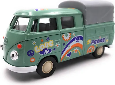 Obrázek produktu pro Onwomania Model car VW T1 Platform Bus Bulli Peace Green Car Mst. 1:34-39