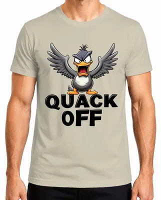 Immagine prodotto di QUACK OFF anatra impertinente divertente anatra arrabbiata regalo sarcastico t-shirt da uomo, natura, XXL