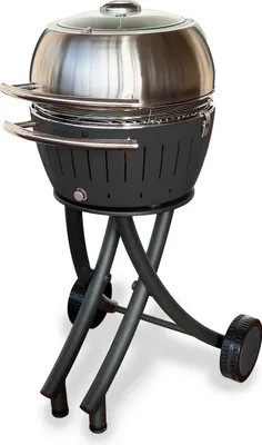 Produktbild von LotusGrill XL Gartengrill Set Anthrazitgrau - Grillwagen/-haube XL Edelstahl